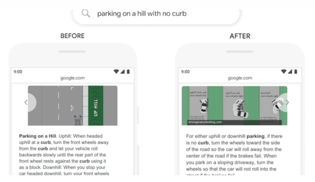 An example of Google's latest update BERT.