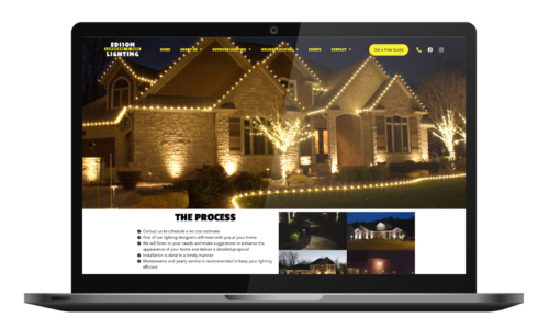 Edison Landscape and Deck Lighting Website on Laptop