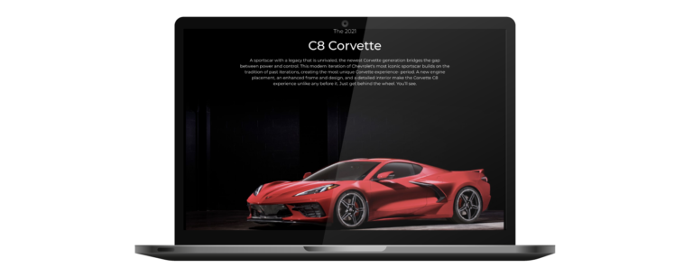 Greenwood Corvette Website on Laptop