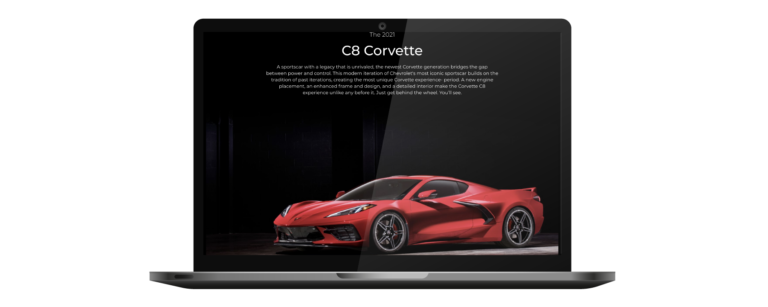 Greenwood Corvette 1 Greenwood Corvette Website on Laptop