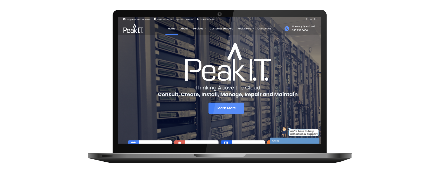 Peak I.T. Website on Laptop