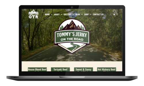 Tommys Jerky On The Road Website on Laptop