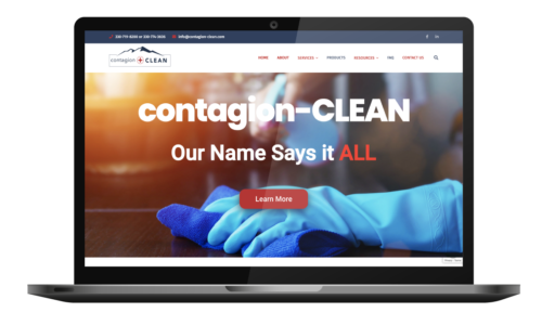 contagion-CLEAN Website on Laptop