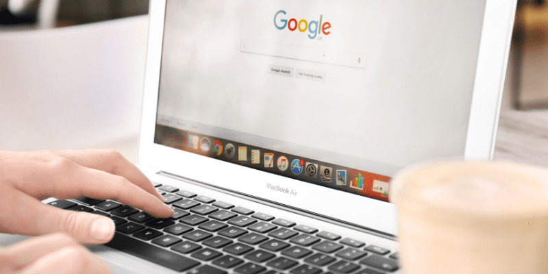 SEO, Google search, typing